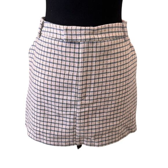 New RAILS Women's Lilac Navy Check Wool Blend Prim Mini Skirt Size 6 - Picture 3 of 9